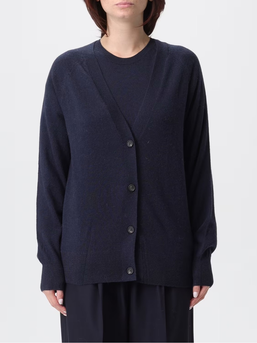 NWOT- MM MAX MARA Cashmere Cardigan Sweater, Navy, size Large